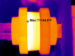 Thermal of rubber insert coupling showing misalignment