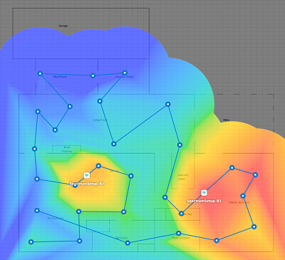 Residence heatmap Wi-Fi signal strength - initial scan
