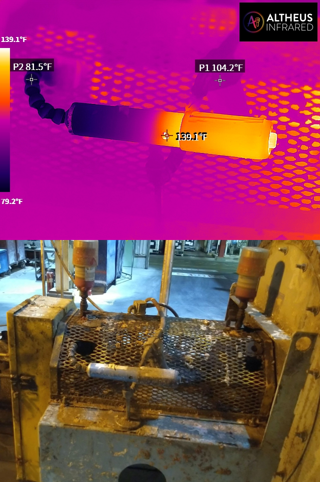 IR image of a mechanical seal on a pump
